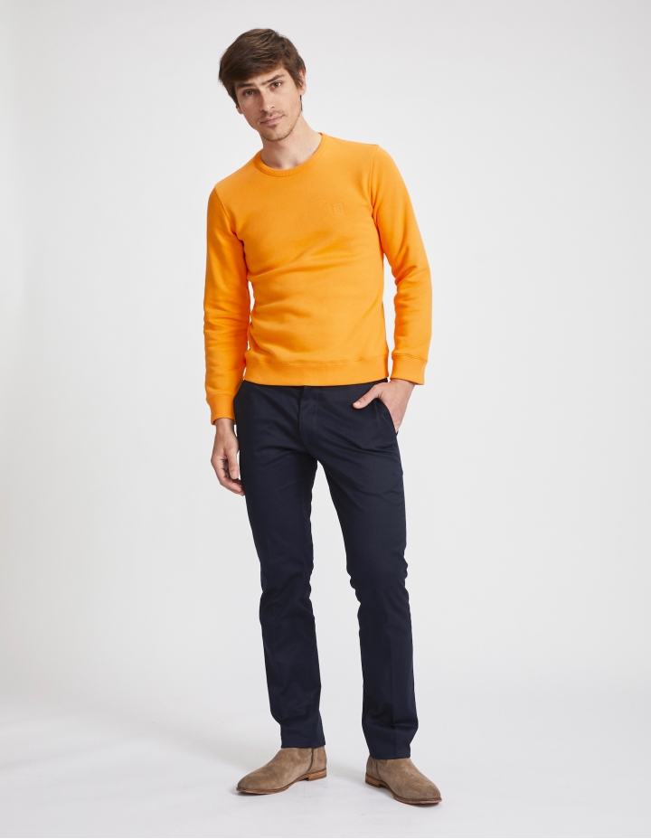 Sweatshirt Homme - Orange - Coton Bio