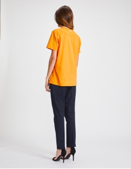 T-Shirt Col Rond Femme - Orange