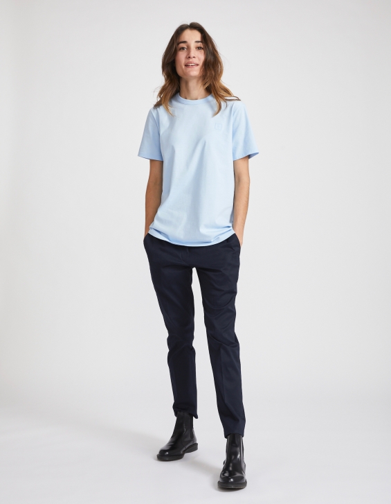 T-Shirt Col Rond Femme - Bleu Ciel T-Shirt Col Rond Femme - Bleu Ciel
