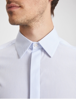Chemise Homme - REGULAR FIT - Rayures Bleues Ciel