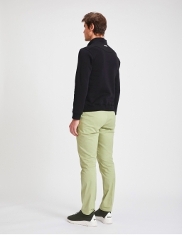 Sweatshirt Stand Up Collar Homme - Noir - COTON BIO